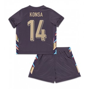 Fotbalové Dres Anglie Ezri Konsa #14 Dětské Venkovní Oblečení ME 2024 Krátký Rukáv (+ trenýrky)